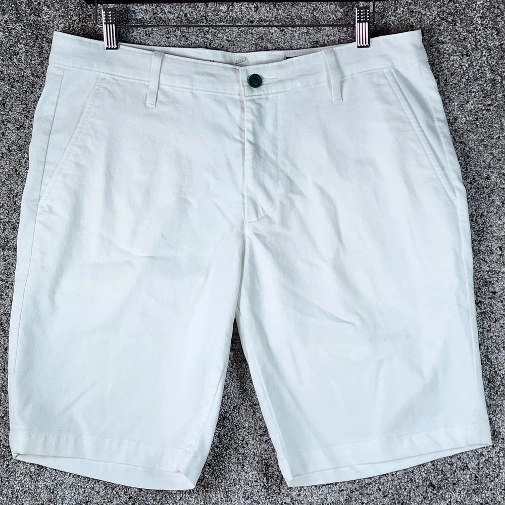 AG Adriano Goldschmied Chino Shorts Mens 36R White Green Label Casual Excellent